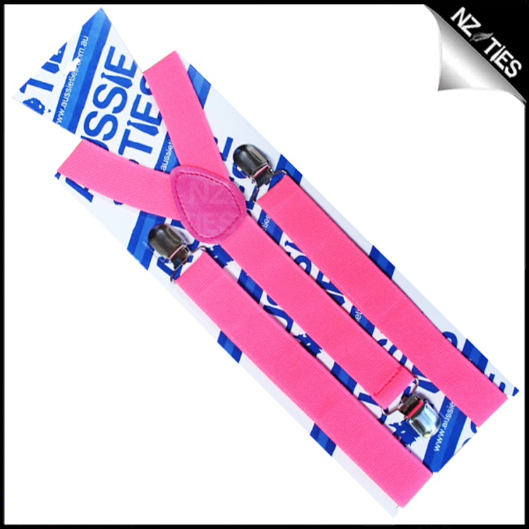 Fluorescent Pink Braces Suspenders | Texture Ties
