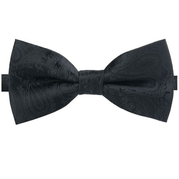 Black Embossed Texture Paisley Bow Tie – TEXTURE TIES