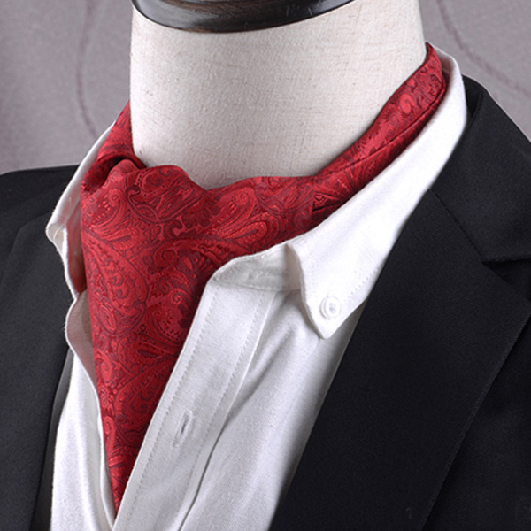 Men's Red Paisley Ascot Cravat | Texture Ties