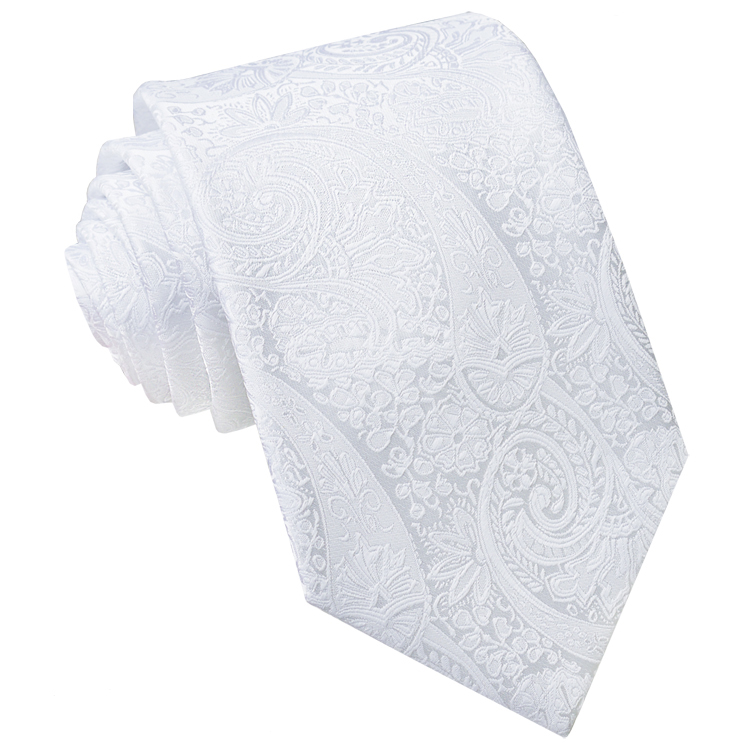 White Paisley Mens Tie – TEXTURE TIES